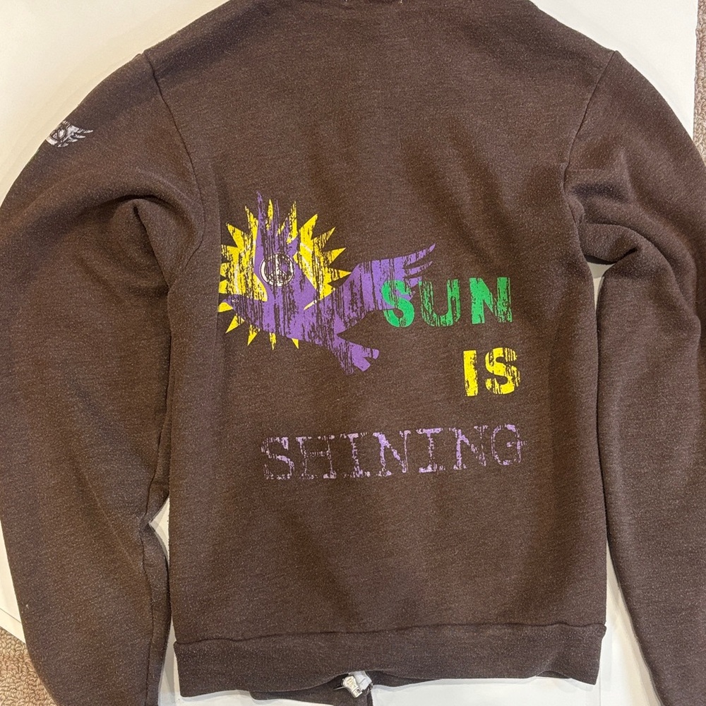 Butter Brown Hoodie with Green Accents - Picture 8 of 8